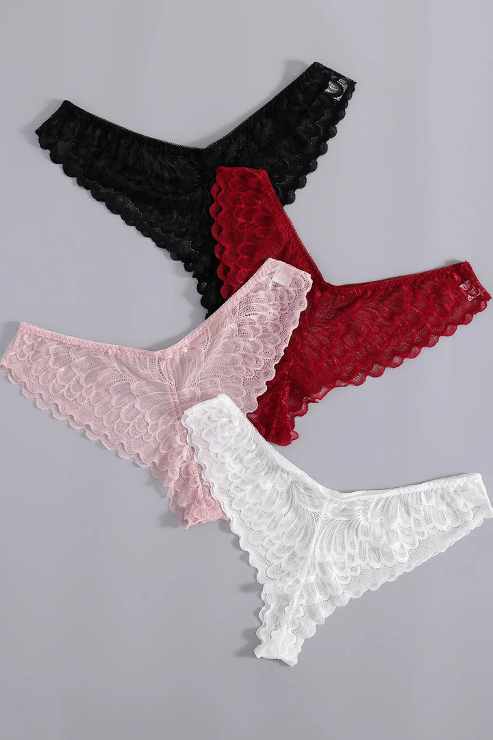 3WISHES Plus Size Lace Thong Pack 1 3WISHES Plus Size Lace Thong Pack