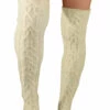 LO Brands Ivory Cable Knit Thigh High Socks