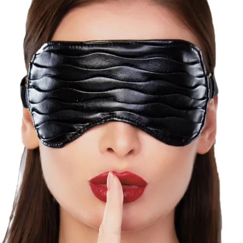 Allure Butter Soft Ruched Faux Leather Mask