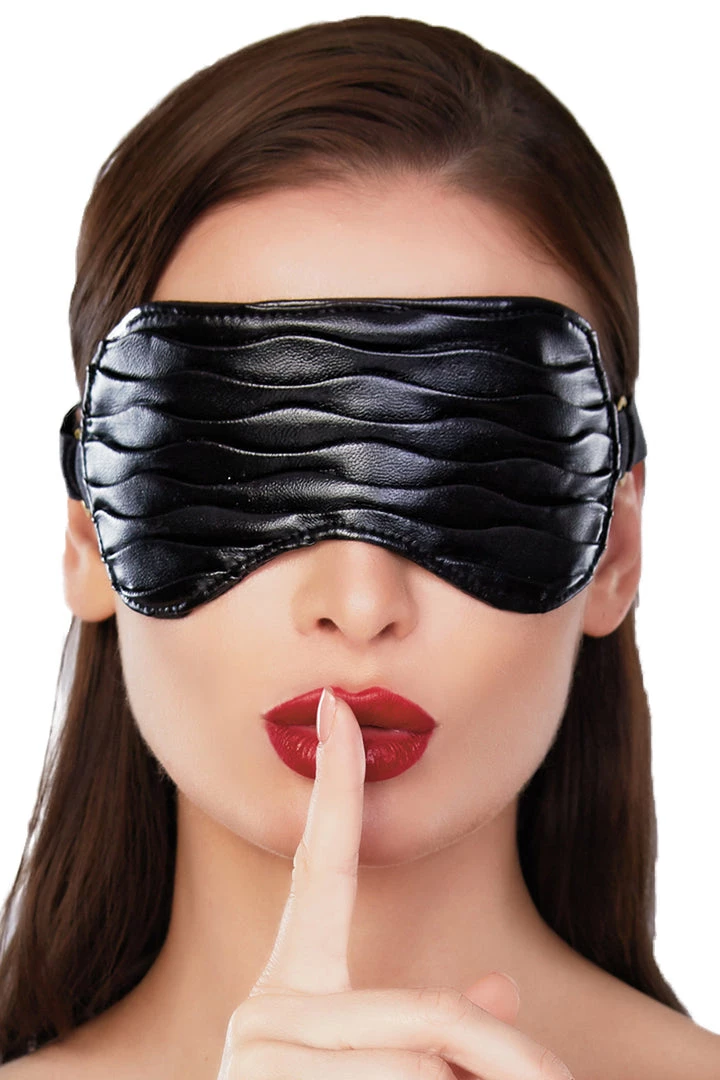Allure Butter Soft Ruched Faux Leather Mask 1 Allure Butter Soft Ruched Faux Leather Mask