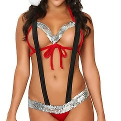 3WISHES Sequin Santa Lingerie Costume Lingerie Costumes