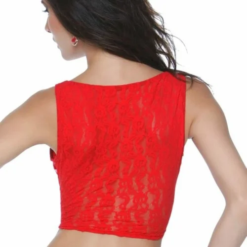 3WISHES Lace Plunge Crop Top