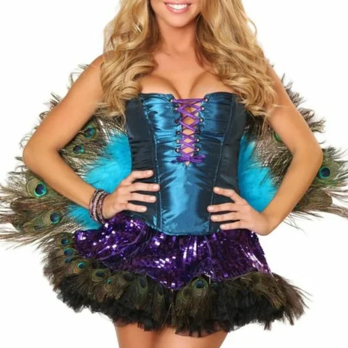 3WISHES Sexy Halloween Costumes Sexy Peacock Halloween Costume