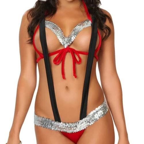 3WISHES Sequin Santa Lingerie Costume Lingerie Costumes