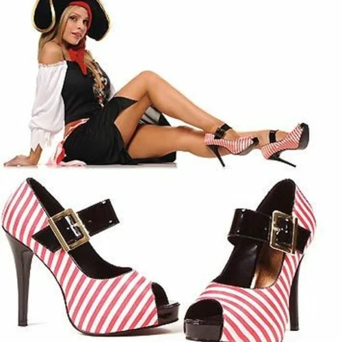 Ellie Shoes Pirate Wench Peep Toe Pump Shoes