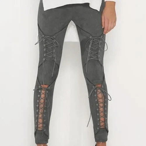 Bored Kitty Suede Lace Up Leggings