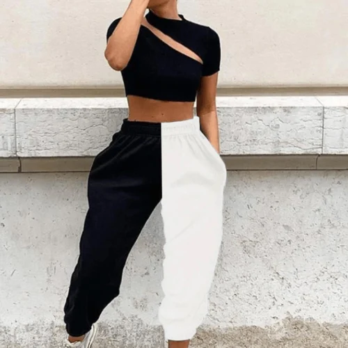 Bored Kitty Black And White Harem Pants