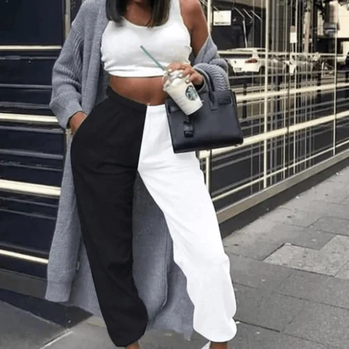 Bored Kitty Black And White Harem Pants