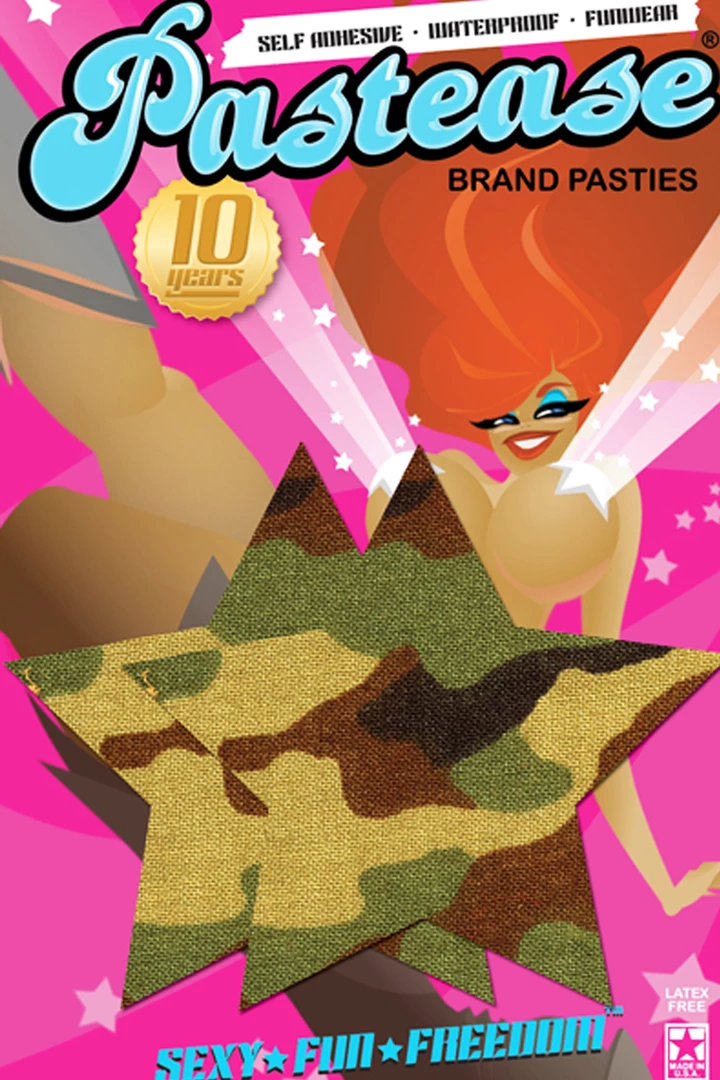 Pastease Star Green Camo Pasties 3 Pastease Star Green Camo Pasties