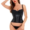 Coquette Sheryl Satin And Mesh Bustier Lingerie