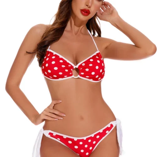 Coquette Red And White Polka Dot Bikini