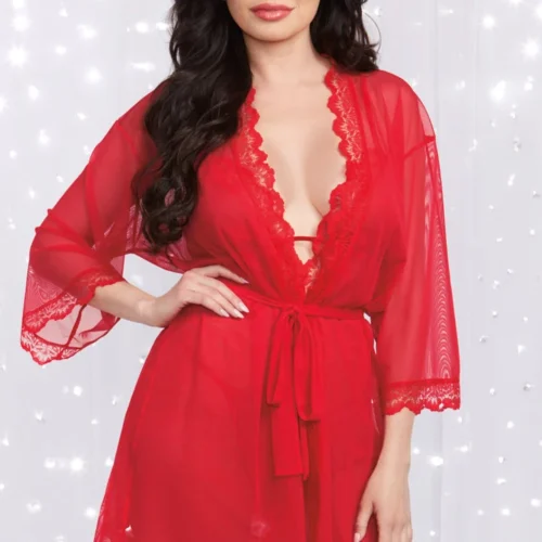 Dreamgirl Lingerie Rouge Chemise And Robe