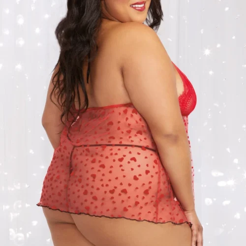 Dreamgirl Plus Size Key To My Heart Babydoll