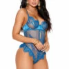 Elegant Moments Teddy Lingerie Sultry Satin And Lace Teddy