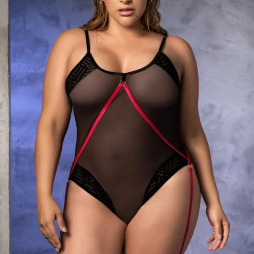 Mapalé Plus Size Push The Limits Garter Teddy