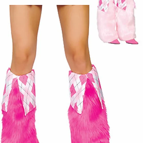 Roma Costume Fur And Argyle Boot Covers Leg Warmers
