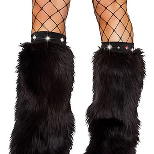 Roma Costume Fur And Rhinestone Leg Warmers