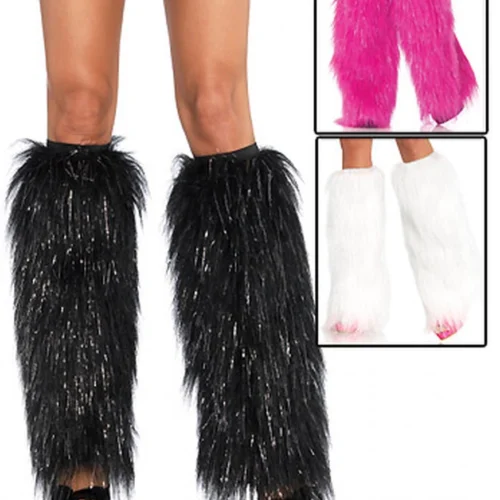 Leg Avenue Furry Lurex Leg Warmers Music Festival Wear
