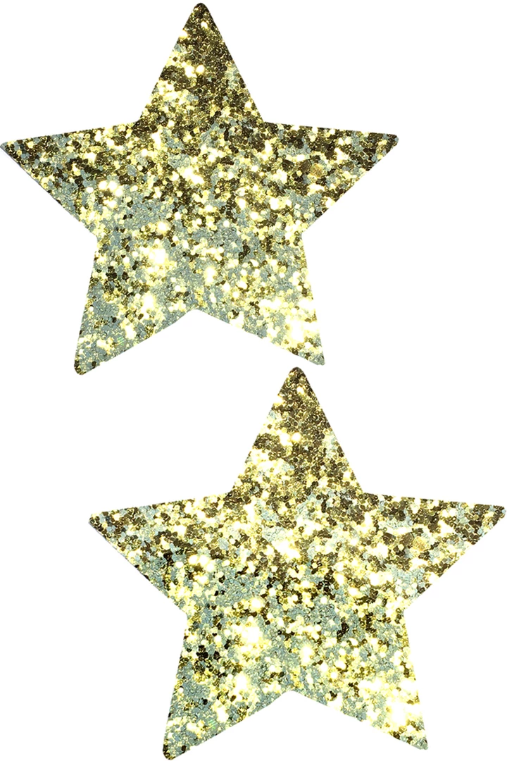 NevaNude Chunky Gold Glitter Star Pasties 1 NevaNude Chunky Gold Glitter Star Pasties
