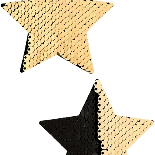 NevaNude Athena Gold & Black Sequin Star Pasties