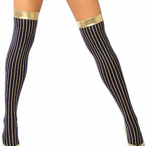 Roma Costume Stockings Gold Trim Leggings