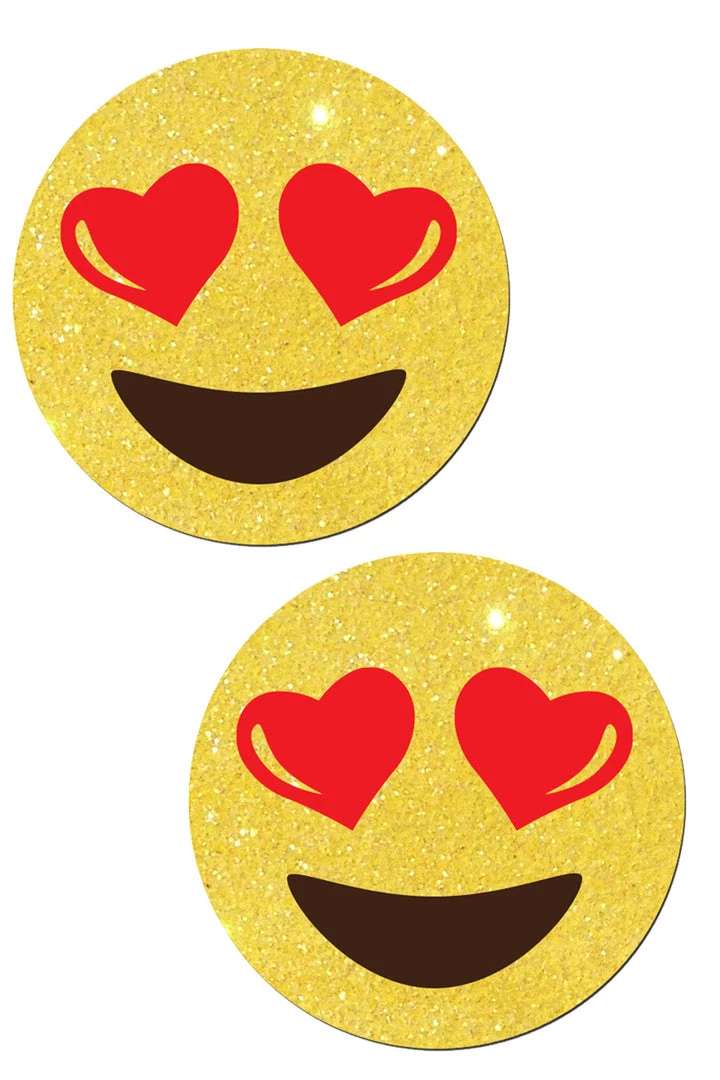 Pastease Heart Eyes Glitter Emoji Pasties 1 Pastease Heart Eyes Glitter Emoji Pasties
