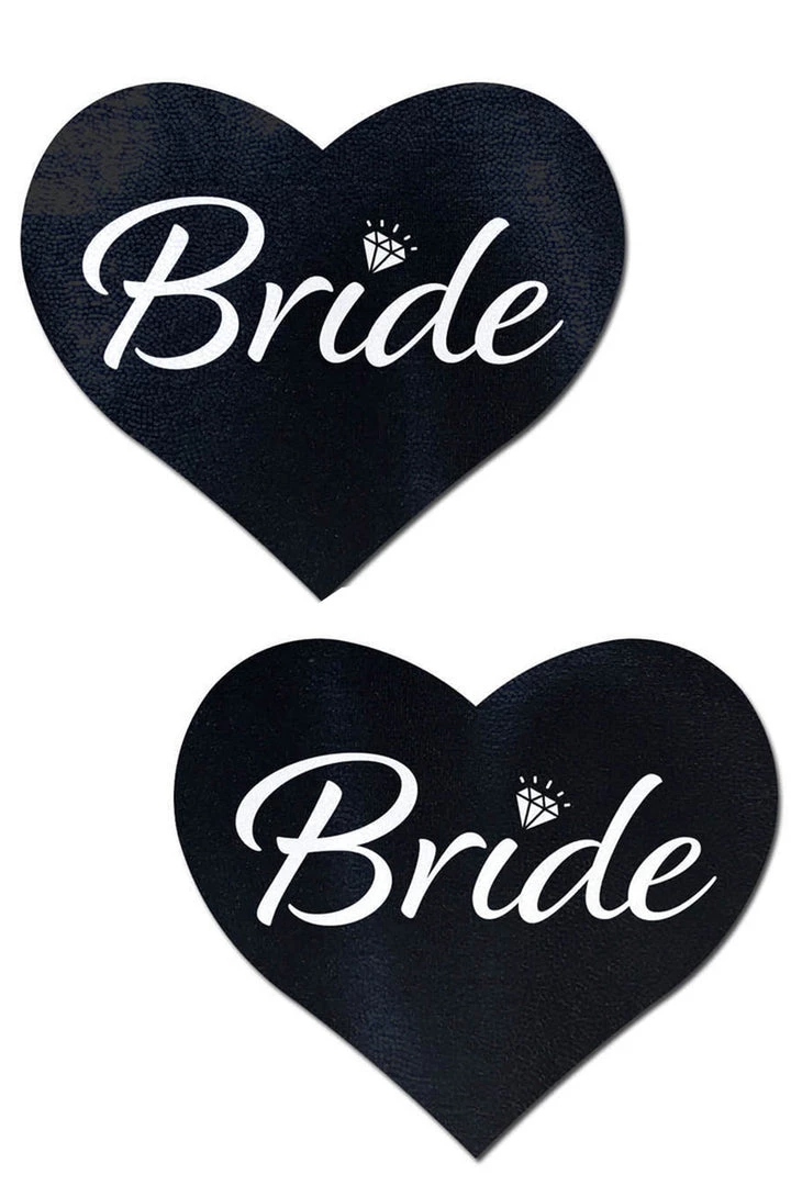 Pastease Bride Black Heart Pasties 1 Pastease Bride Black Heart Pasties