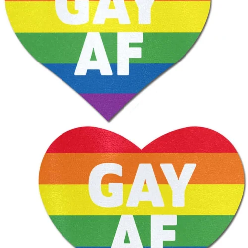 Pastease Gay AF On Rainbow Heart Pasties