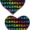 Pastease Rainbow Gay On Black Heart Pasties