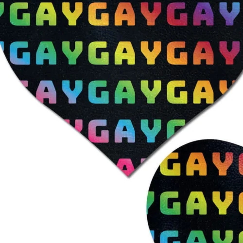 Pastease Rainbow Gay On Black Heart Pasties