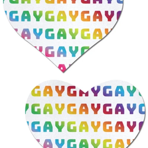 Pastease Rainbow Gay On White Hearts Pasties