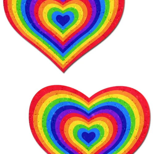 Pastease Velvet Rainbow Pumping Heart Pasties