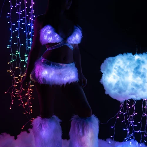 J. Valentine Clothing Furry Light Up Skirt
