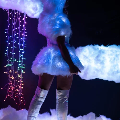 J. Valentine Light Up Furry Belted Skirt