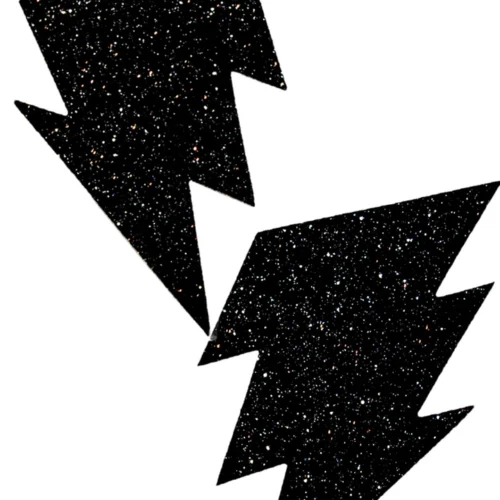 NevaNude Black Malice Glitter Bolt Pasties