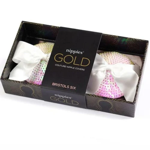 Bristols Six Sequin Marilyn Bow Nippies Pasties