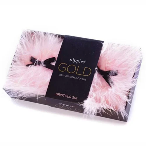 Bristols Six Fuzzy Pink Gold Candy Pasties