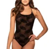 Mapalé That's A Wrap Black Lace Strappy Teddy Lingerie