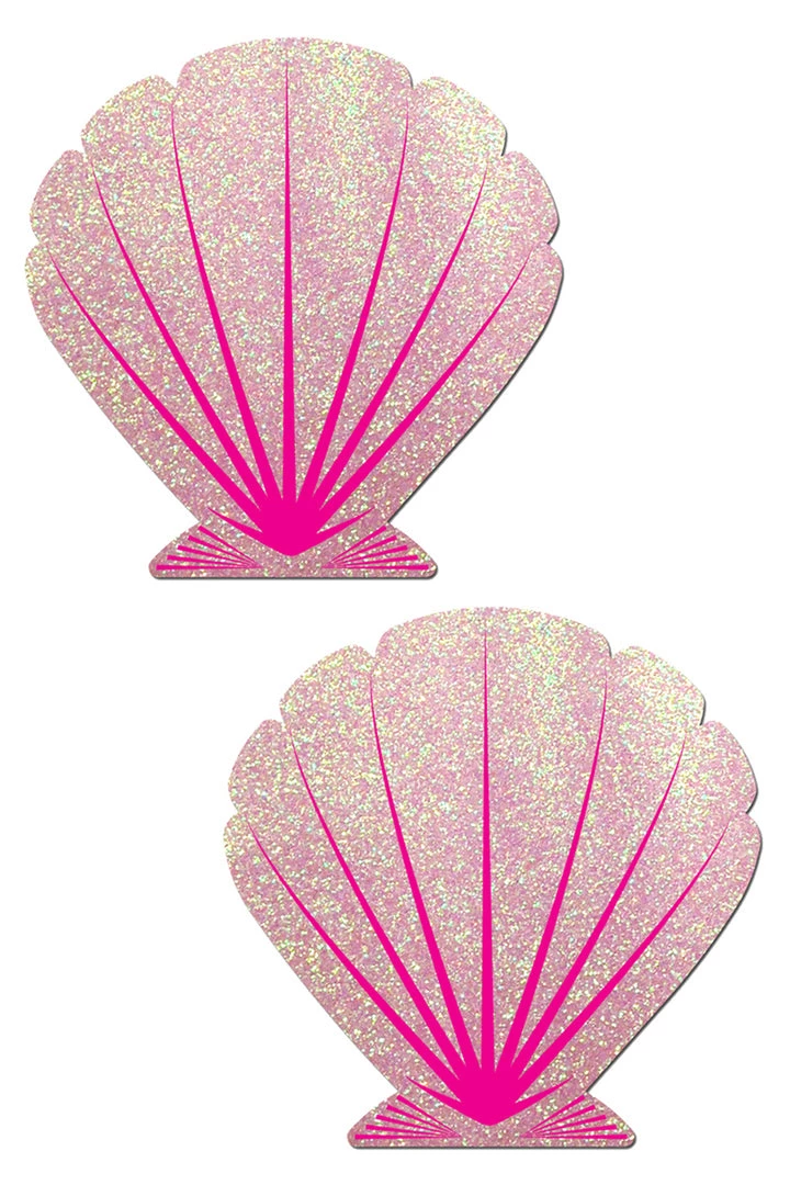Pastease Baby Pink Glitter Seashell Pasties 1 Pastease Baby Pink Glitter Seashell Pasties