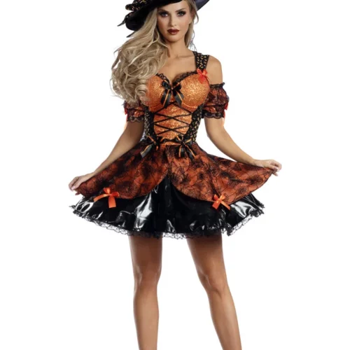 Party King Sexy Halloween Costumes Sweet As Candy Corn Witch Costume
