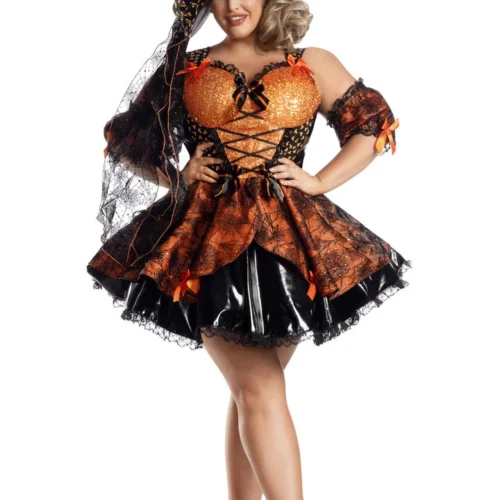 Party King Plus Size Sweet As Candy Corn Witch Costume