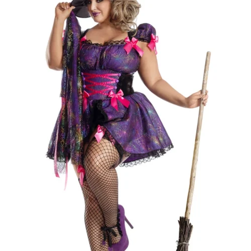 Party King Plus Size Caught In My Web Witch Costume