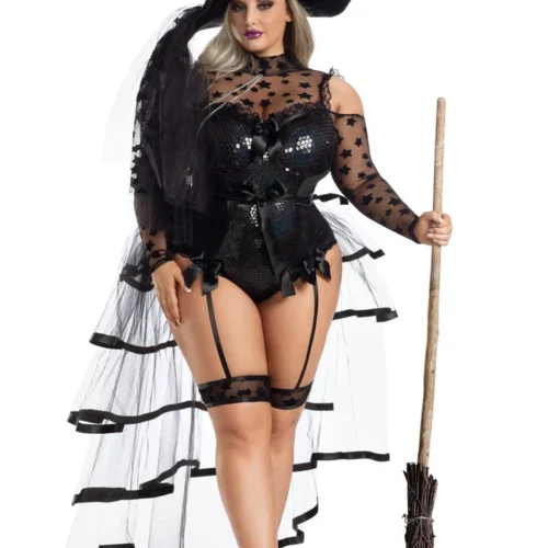 Party King Plus Costumes Plus Size Starstruck Bustle Witch Costume