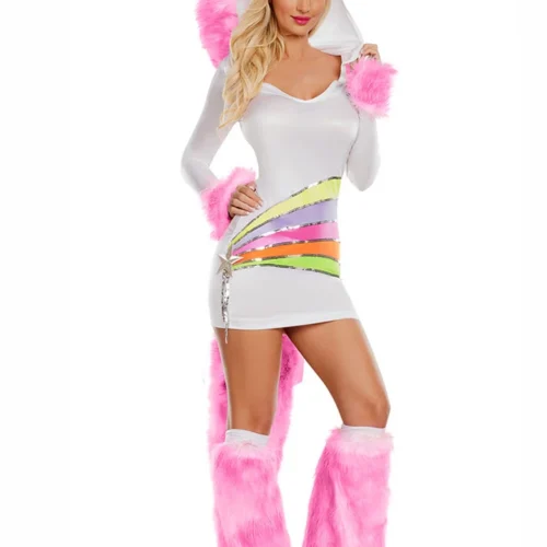 Party King Sexy Halloween Costumes Sparkle Rainbow Unicorn Costume