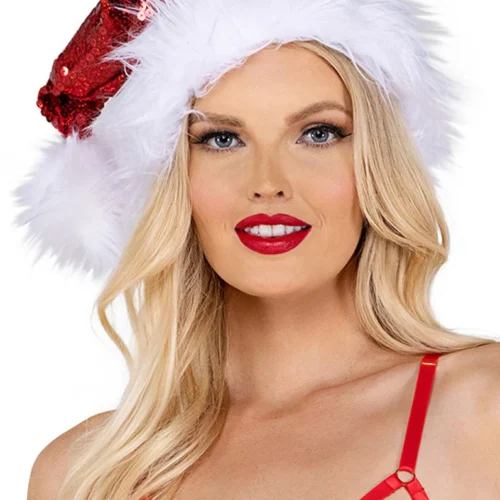 Roma Costume Red Sequin Santa Hat Accessories