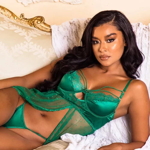 Roma Costume Jewel Tone Satin And Lace Babydoll Lingerie