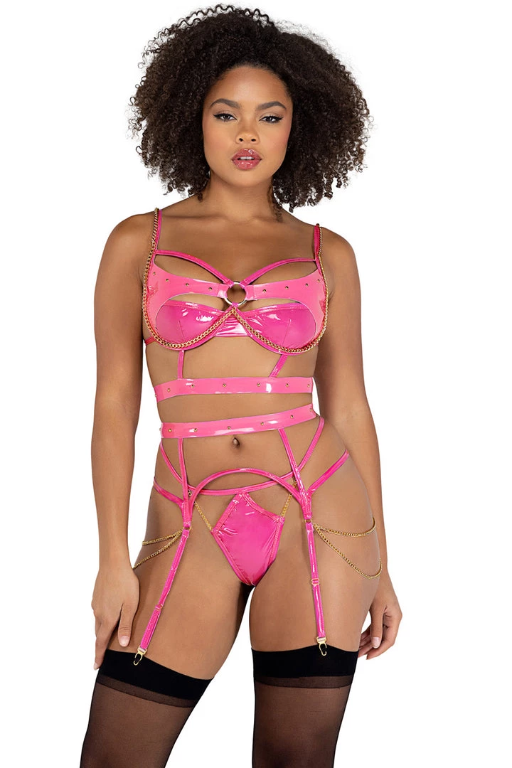 Elegant Moments Vinyl And Chains Bra Set Lingerie 2 Elegant Moments Vinyl And Chains Bra Set Lingerie