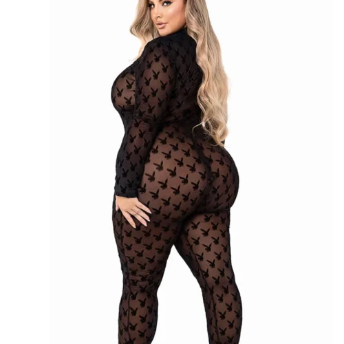 Roma Costume Plus Size Sheer Playboy Bunny Bodysuit