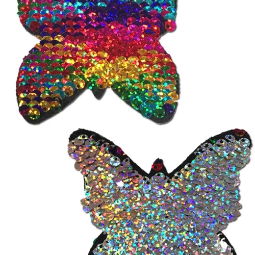 Pastease Rainbow & Silver Sequin Monarch Pasties