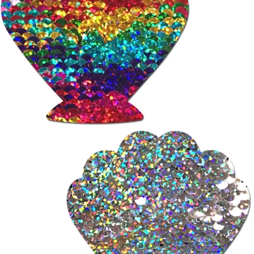 Pastease Rainbow & Silver Sequin Mermaid Pasties